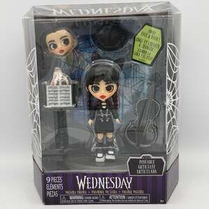 Wednesday Addams Deluxe Poseable Figure - 9 Piece Cello Play Set NEW